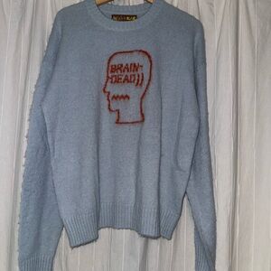 Brain Dead Powder Blue Crewneck with Red Graphic